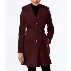 Michael Kors hooded wool coal NAVY petite xxl